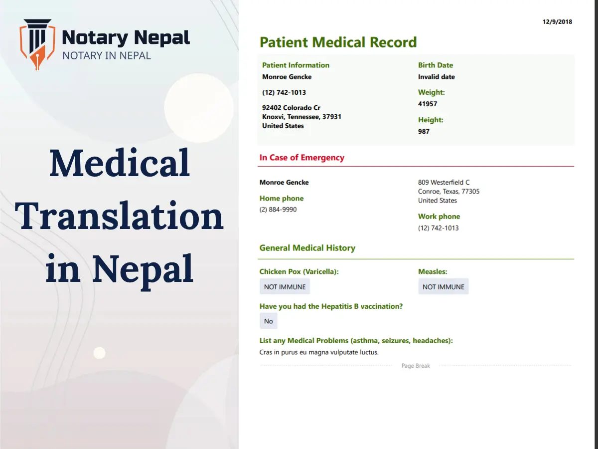 Medical Translation in Nepal: Accurate, Certified , Trusted & Online Services