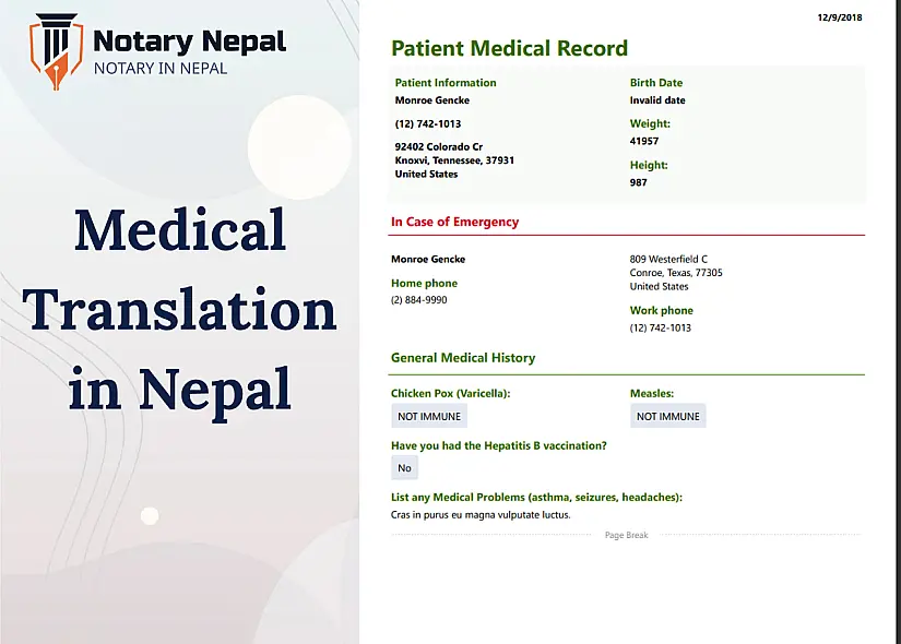 Medical Translation in Nepal: Accurate, Certified , Trusted & Online Services