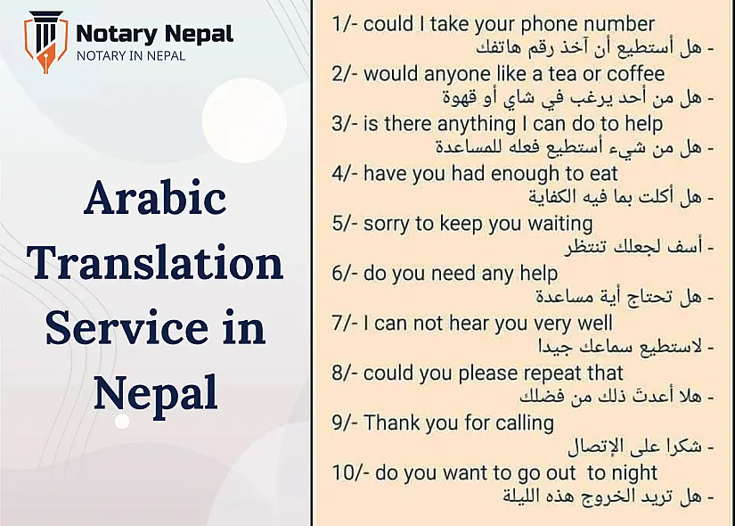 Certified Arabic Translation Services in Nepal for Legal and Embassy Use