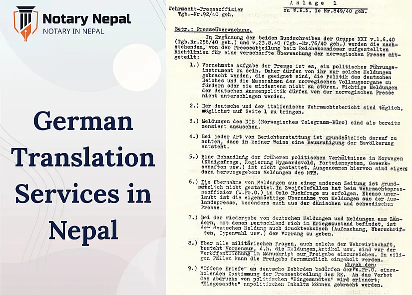German Translation Services in Nepal – Certified, Verified, Embassy Approved