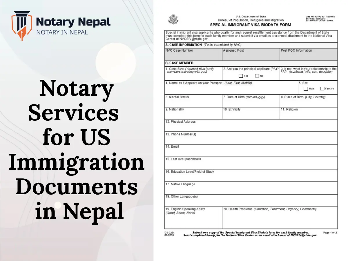 Notary Services for US Immigration Documents in Nepal